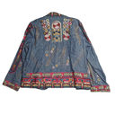 Coldwater Creek Vtg Y2K  Boho Geometric Embroidered Denim Open Front Jacket M Photo 1