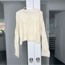 Madewell NWT  Diamond-Stitch Crewneck Crop Sweater Cream Photo 2