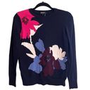 DKNY  Women's Floral with Sequin Detail Crewneck Sweater Size XS Photo 0