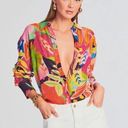 Rococo  Sand Plum Shirt in Mix Fruit Medium Womens Button Down Blouse Top Photo 0
