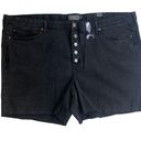 Torrid Deep Black Vintage 5-Inch High Rise Button Fly Stretch Denim Shorts Photo 0