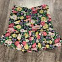 White Birch Skirt Set Size Medium Black Floral Halter Crop Top Mini Peplum Mesh Photo 7