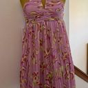 ZARA Pink Floral Print Pleated Dress Small Photo 0