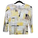 White House | Black Market  Zipper Stretch Light Weight Cardigan S Yellow White Blk Photo 1