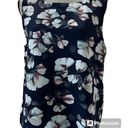 Bobeau Sleeveless Top Blouse Shirt Pullover Blue Florals Size M Keyhole Button Photo 0