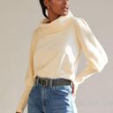 Anthropologie Dolan  Cowl Neck Ribbed Knit Puff Sleeve Pullover Sweater Ivory Photo 0