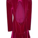 Yumi Kim  Shannon Pink Fuschia Velvet Long Sleeve Mini Dress Size Medium Photo 3