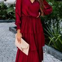 VICI Burgundy Ruffle Maxi Dress Photo 4