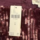 Pilcro  Anthropologie M Sequin Slim Dress With Slit Plum Prune Size Medium NWT Photo 4