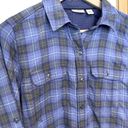 L.L.Bean  Camp Blue Plaid Shirt Photo 2