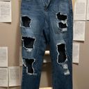 Cello Denim Ripped High Waisted Jeans with Black Mesh Fishnet Photo 3