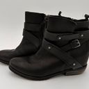 joe's jeans Joe’s Black Leather Strappy Buckle Wedge Heel Booties Boots Size 8 Photo 2