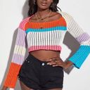 SheIn  colorblock sweater or swimsuit coverup Photo 1