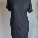 James Perse , New, Black Carbon Blouson Raglan Surf Jersey Midi Dress, XL (4) Photo 11