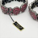 New Mary Kay Set of 2 Pink Rose Enamel Elastic Stretch Cuff Bracelets Photo 3