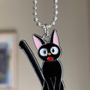 Handmade kawaii cute y2k 90’s black cat ballchain necklace ❤️ Photo 0