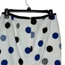 Talbots  Women Skirt Pencil Polka Dots Hidden Zipper Kick Pleat Slit Lined White Photo 6