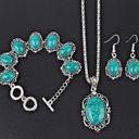 3pcs Vintage Turquoise Bracelet Necklace Earrings Set Healing Stone Decoration Same day shipping Smoke and pets free Don’t forget to bundle in my store!! (Add in cart) To get discount on total and shipping ^_^ just let me know I’ll give you best price! *^_^* Blue Photo 3