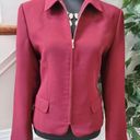 Style & Co . Women's Maroon Polyester Long Sleeve Full Zip Jacket Blazer Size 10P Photo 1