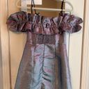 DO+BE  Collection silver luminescent party dress with ruffle sleeves size small Photo 1