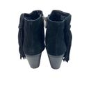 Jessica Simpson  Chassie Black Suede Leather Fringe Ankle Boot Booties Womens 6M Photo 4