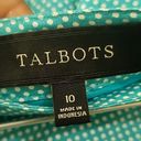 Talbots  Women's Blue and White Polka Dot Pleated Midi Skirt Sz 10 Photo 6