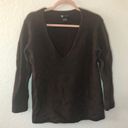 Carole Little  Sweater Brown V Neck Wool Blend Sweater Sz L GUC Photo 0