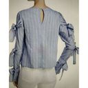 Endless Rose  Women's Striped Tie Sleeve Top Blouse Powder Blue Size L Photo 1