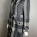 Burberry  long trench coat women's size 6 plaid wool belted gray winter Photo 8