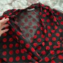 ZARA  Trafaluc red dots black sheer open front boho long sleeve blouse, size S Photo 15