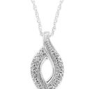 Brilliance Haus of  Sterling Silver Round Cut Diamond Pendant Necklace NEW Photo 1