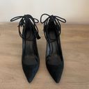 Joie black suede ankle tie pointed toe heels Photo 1