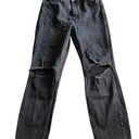 Abercrombie & Fitch Ultra High Rise Distressed Black Mom Jeans Photo 0