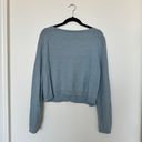 American Eagle  Light Blue Cropped Long Sleeve Cardigan Sweater Photo 2