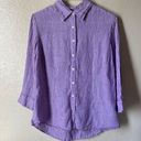 Coldwater Creek Purple Striped Button Up Photo 1