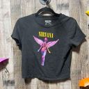 Nirvana Black Graphic Crop Band Tee Juniors Photo 0