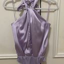 indie collection Purple halter silk cutout bodysuit Photo 1