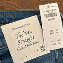 Abercrombie & Fitch Brand New (NWT)  90’s Straight Ultra High Rise Jeans Sz 20S Photo 2