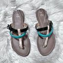 joe's jeans JOE’S JEANS | Marchele Sandals Flip Flop Black Beige Teal Turquoise | Size 8 Photo 1