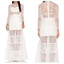 Alexis  Joelle White Lace Sheer Long Sleeve Wedding Bridal Boho Maxi Dress Small Photo 2