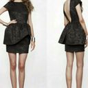 Keepsake  the Label Black Floral Asymmetrical Peplum Cocktail Mini Dress Photo 11