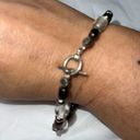 Toggle Closure Hematite and Glass Anklet Photo 4