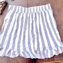 Moamoa Junior’s Stripped Chambray White Wrap Skirt w/Fabric Buttons+Ruffled Hem Detail Photo 4