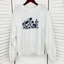 American Eagle  Outfitters Floral Front Sweatshirt White Blue Medium Grandma Photo 6