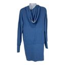 Source Unknown Women's Long Sleeved Long Hooded Sweater Size L Blue Photo 2