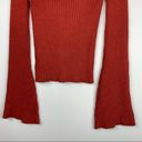 Free People  Viola Rust Knit Sweater Top Studded Bell Sleeves Boho Photo 9