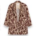 Mango NWT MNG  Women’s Tropical Linen Oversized Blazer Coat Jacket Brown Size XS Photo 0