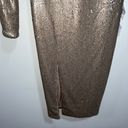 Dress the Population NWOT  Gold Printed Sequin Long Sleeve Midi Dress Photo 2