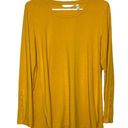 Isaac Mizrahi  Mustard Yellow Gold Long Sleeve Button Detail Top Photo 0