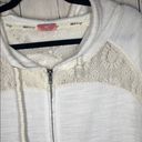 BKE  white floral lace hooded zipper sweatshirt Photo 4